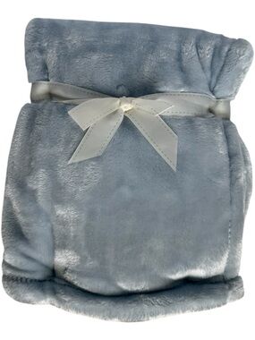 Mon Lapin Luxury Minky Solid Blue Baby Blanket 30” x 40”